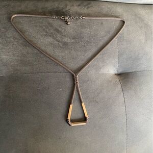 Unique dark silver and Gold adjustable Geometric Necklace